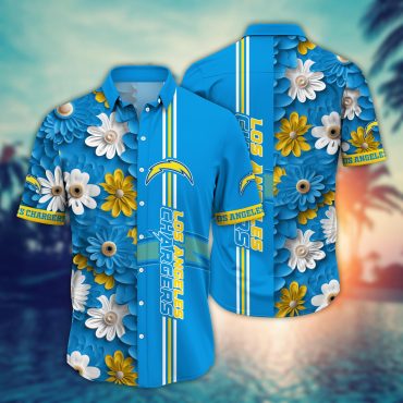 Los Angeles Chargers Bloom Wave Hawaiian - Adult & Kids T-Shirts, Sweatshirts & Hoodies apparel design preview 1