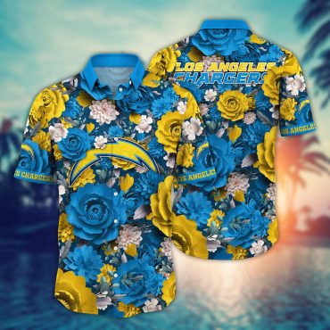 Los Angeles Chargers Floral Thunderstorm Hawaiian - Adult & Kids T-Shirts, Sweatshirts & Hoodies apparel design preview 1