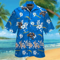 Los Angeles Chargers Short Sleeve Button Up Tropical - Adult & Kids T-Shirts, Sweatshirts & Hoodies apparel design preview 1