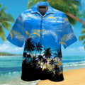 Los Angeles Chargers Short Sleeve Button Up Tropical - Adult & Kids T-Shirts, Sweatshirts & Hoodies apparel design preview 1