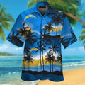 Los Angeles Chargers Short Sleeve Button Up Tropical - Adult & Kids T-Shirts, Sweatshirts & Hoodies apparel design preview 1