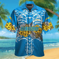 Los Angeles Chargers Short Sleeve Button Up Tropical - Adult & Kids T-Shirts, Sweatshirts & Hoodies apparel design preview 1