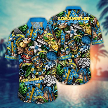 Los Angeles Chargers Tiki Island Hawaiian - Adult & Kids T-Shirts, Sweatshirts & Hoodies apparel design preview 1
