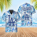 Los Angeles Dodgers Big Logo Floral Hawaiian - Adult & Kids T-Shirts, Sweatshirts & Hoodies apparel design preview 1