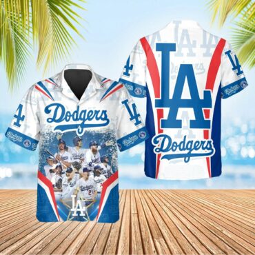 Los Angeles Dodgers Champions Collage Hawaiian - Adult & Kids T-Shirts, Sweatshirts & Hoodies apparel design preview 1