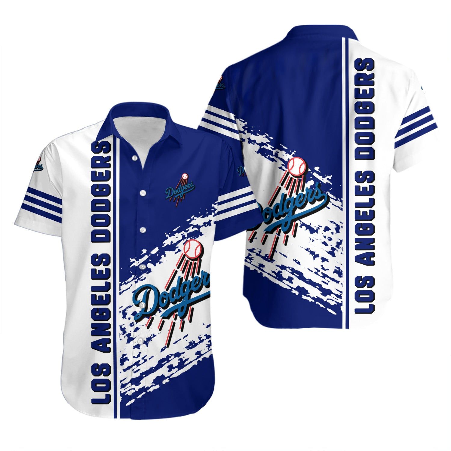 Los Angeles Dodgers Hawaiian Quarter Style MLB - Adult & Kids T-Shirts, Sweatshirts & Hoodies apparel design preview 1