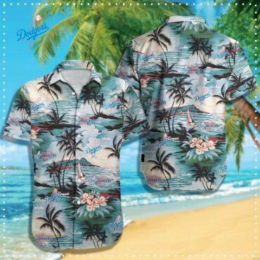 Los Angeles Dodgers Island Paradise Hawaiian - Adult & Kids T-Shirts, Sweatshirts & Hoodies apparel design preview 1