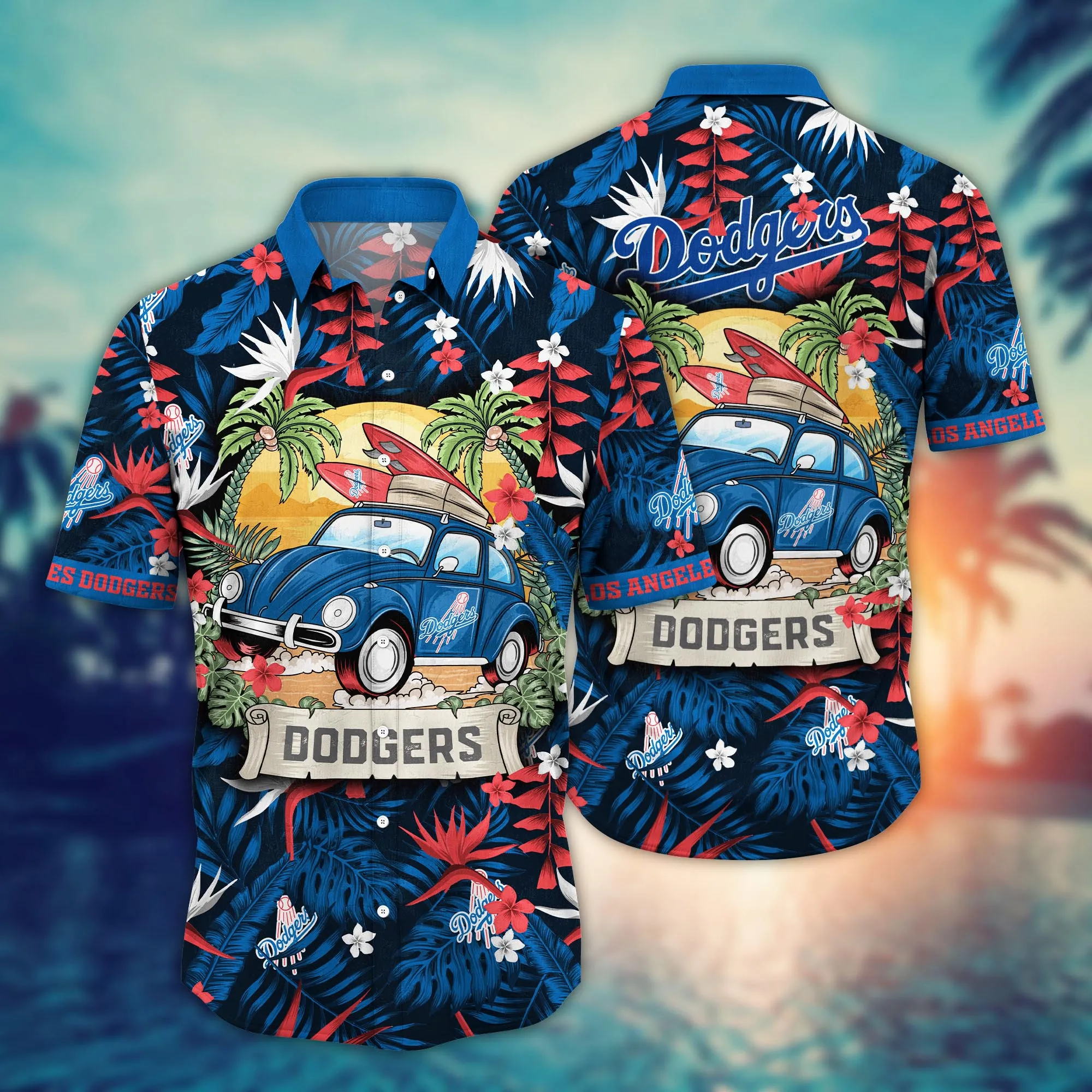 Los Angeles Dodgers MLB Hawaiian Shortstime Aloha - Adult & Kids T-Shirts, Sweatshirts & Hoodies apparel design preview 1