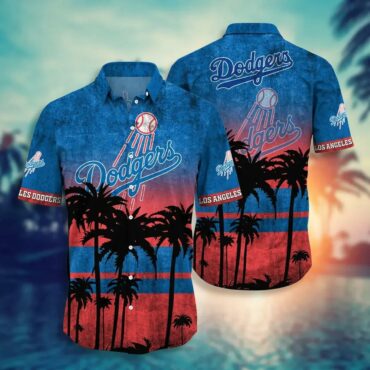 Los Angeles Dodgers Sunset Palms Hawaiian - Adult & Kids T-Shirts, Sweatshirts & Hoodies apparel design preview 1