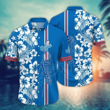 Los Angeles Dodgers Tropical Hibiscus Hawaiian - Adult & Kids T-Shirts, Sweatshirts & Hoodies apparel design preview 1