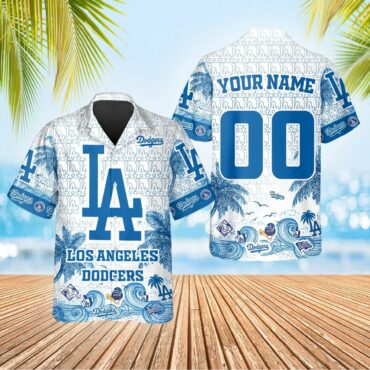 Los Angeles Dodgers Wave Palms Hawaiian - Adult & Kids T-Shirts, Sweatshirts & Hoodies apparel design preview 1