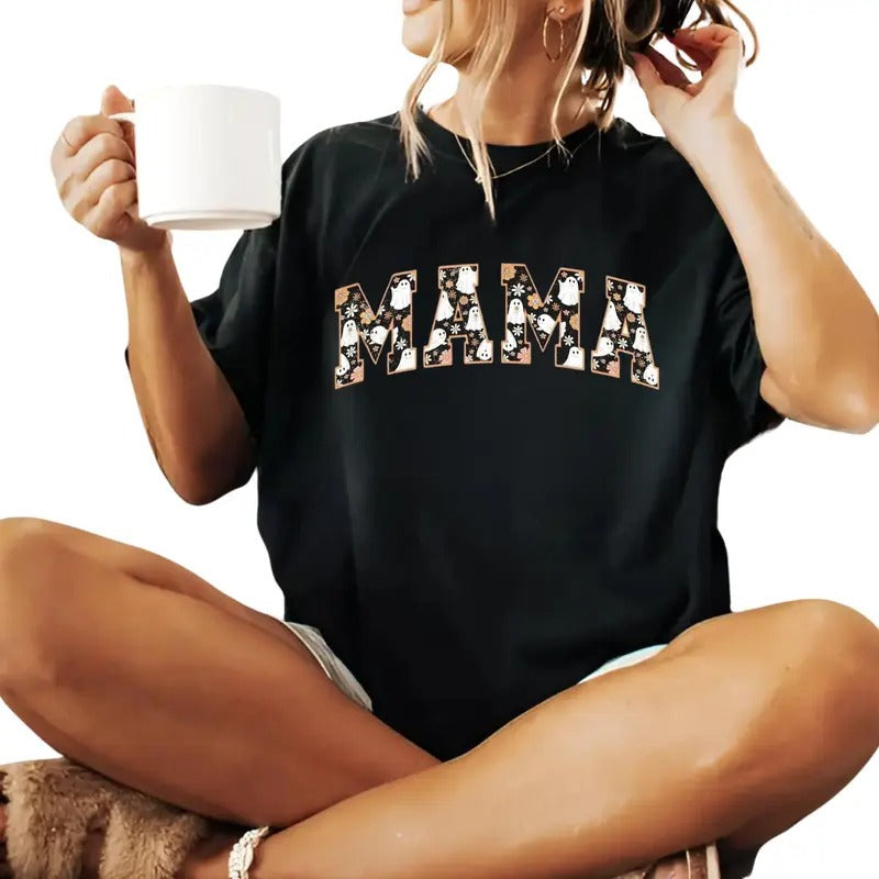 Mama Halloween Pink Coquette Spooky - Adult & Kids T-Shirts, Sweatshirts & Hoodies apparel design preview 1