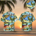 Dinosaur Hawaiian Men Short Sleeve Button Down - Adult & Kids T-Shirts, Sweatshirts & Hoodies apparel design preview 1
