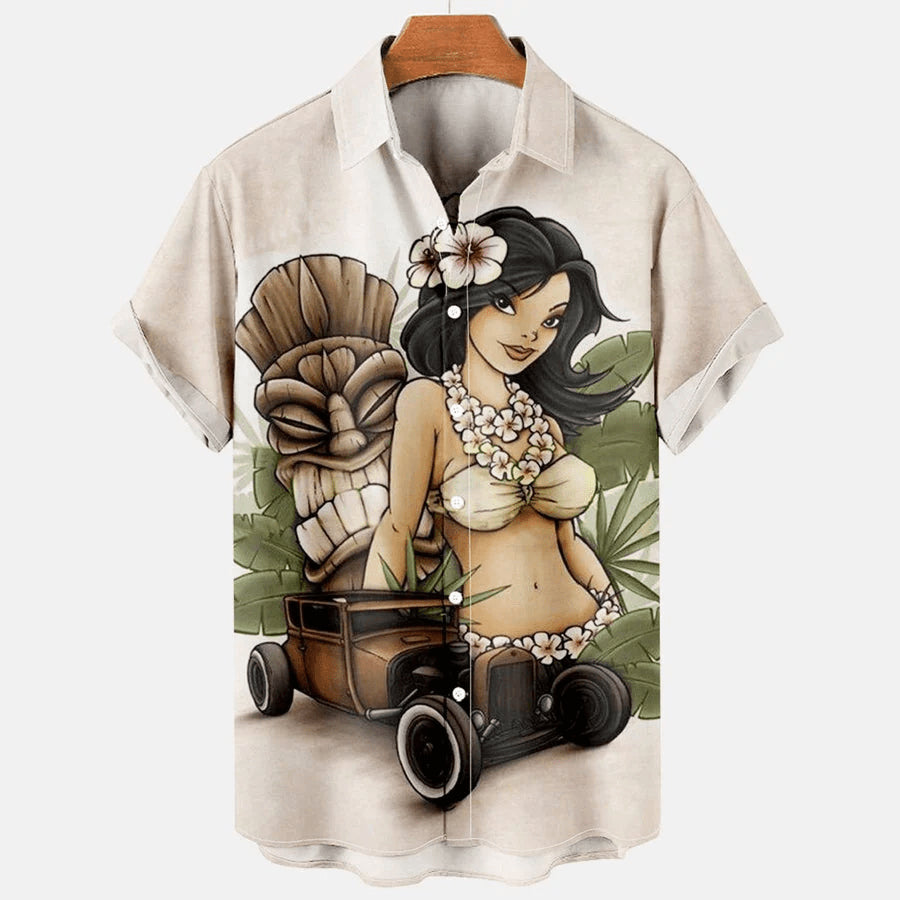 Men's Hawaiian Beauty Car Casual Print Trendy For - Adult & Kids T-Shirts, Sweatshirts & Hoodies apparel design preview 1