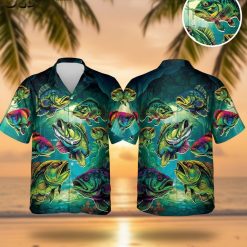 Men's Hawaiian Fish Tropical Bass Fishing Button Down - Adult & Kids T-Shirts, Sweatshirts & Hoodies apparel design preview 1