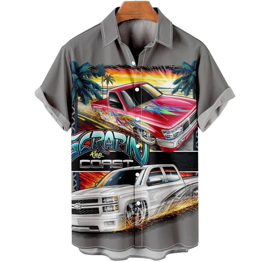 Men's Vintage Cars Print Casual Short Sleeve Trendy - Adult & Kids T-Shirts, Sweatshirts & Hoodies apparel design preview 1
