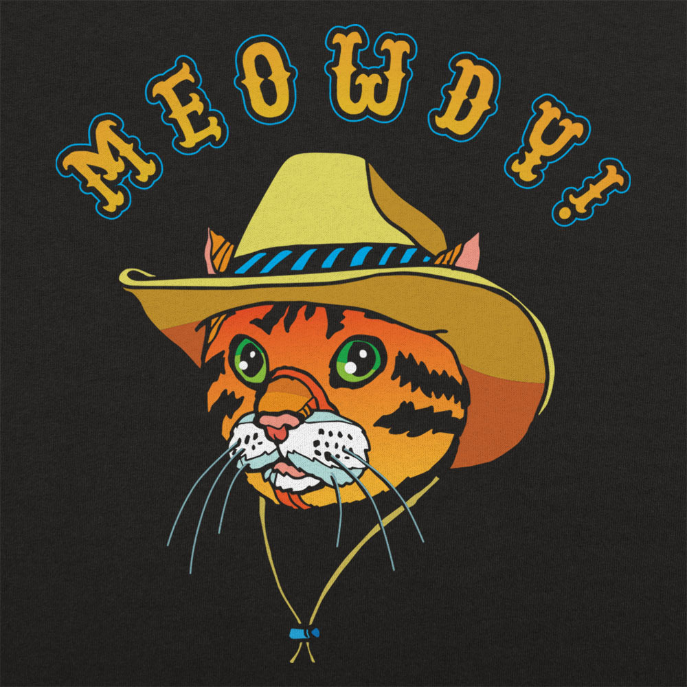 Meowdy Cat Full Color - Adult & Kids T-Shirts, Sweatshirts & Hoodies apparel design preview 1
