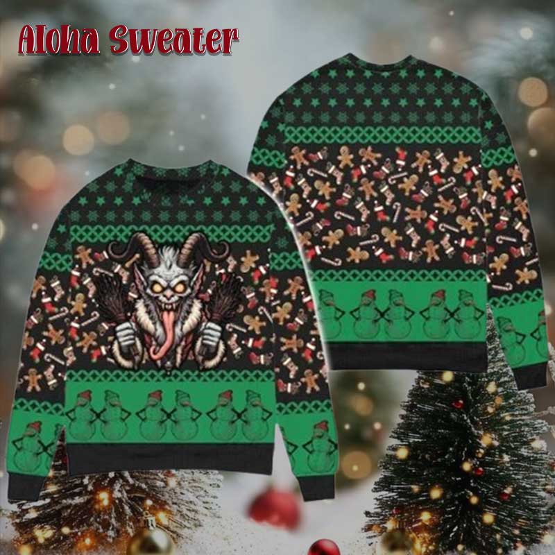 Merry Krampus Naughty Brats Ugly Christmas Sweater - Holiday Gift product image 2