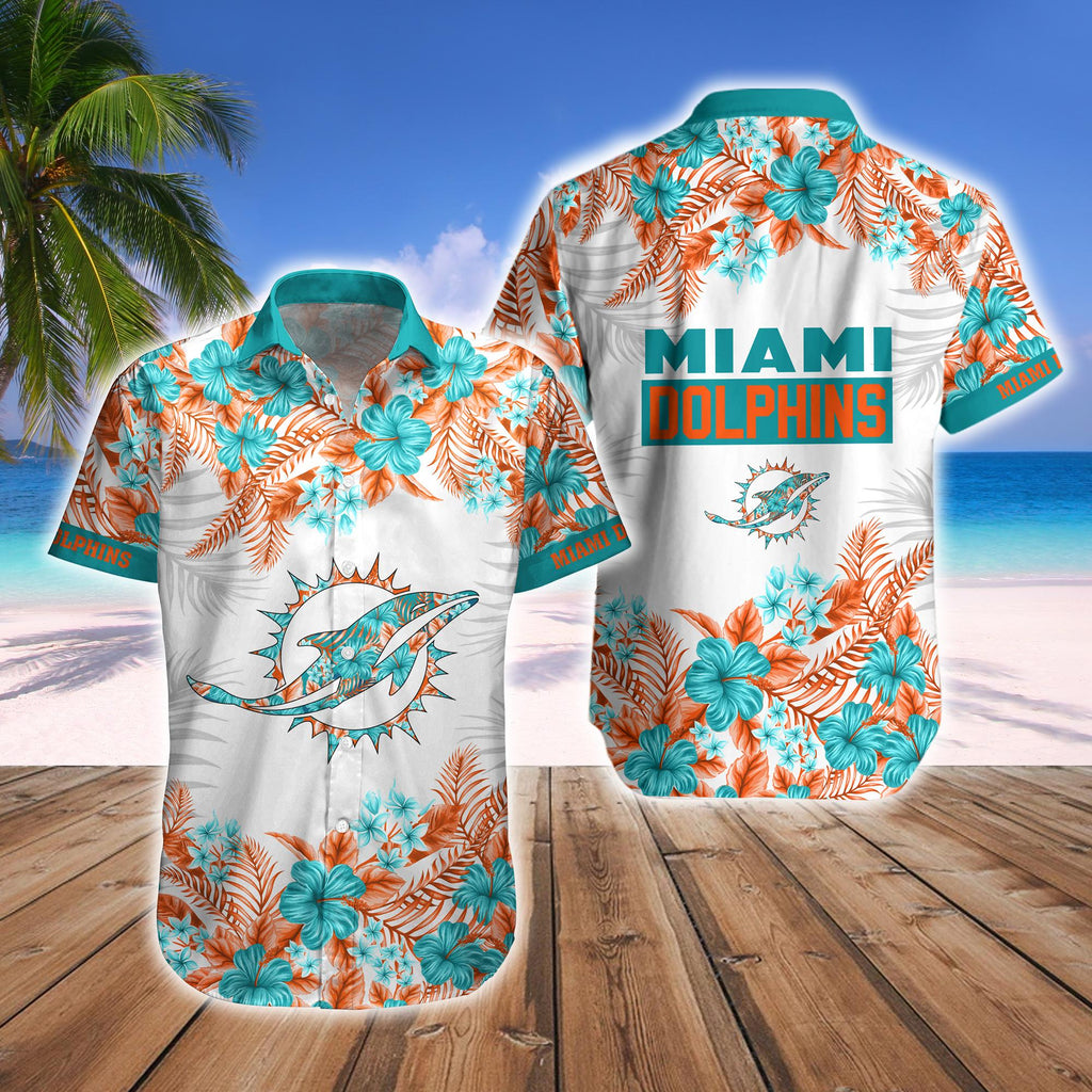 Miami Dolphins Oceanic Splash Hawaiian Shorts Fan - Adult & Kids T-Shirts, Sweatshirts & Hoodies apparel design preview 1