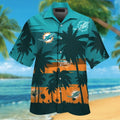 Miami Dolphins Short Sleeve Button Up Tropical - Adult & Kids T-Shirts, Sweatshirts & Hoodies apparel design preview 1