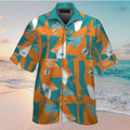 Miami Dolphins Short Sleeve Button Up Tropical - Adult & Kids T-Shirts, Sweatshirts & Hoodies apparel design preview 1