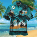 Miami Dolphins Short Sleeve Button Up Tropical - Adult & Kids T-Shirts, Sweatshirts & Hoodies apparel design preview 1