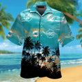 Miami Dolphins Short Sleeve Button Up Tropical - Adult & Kids T-Shirts, Sweatshirts & Hoodies apparel design preview 1