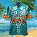 Miami Dolphins Short Sleeve Button Up Tropical - Adult & Kids T-Shirts, Sweatshirts & Hoodies apparel design preview 1