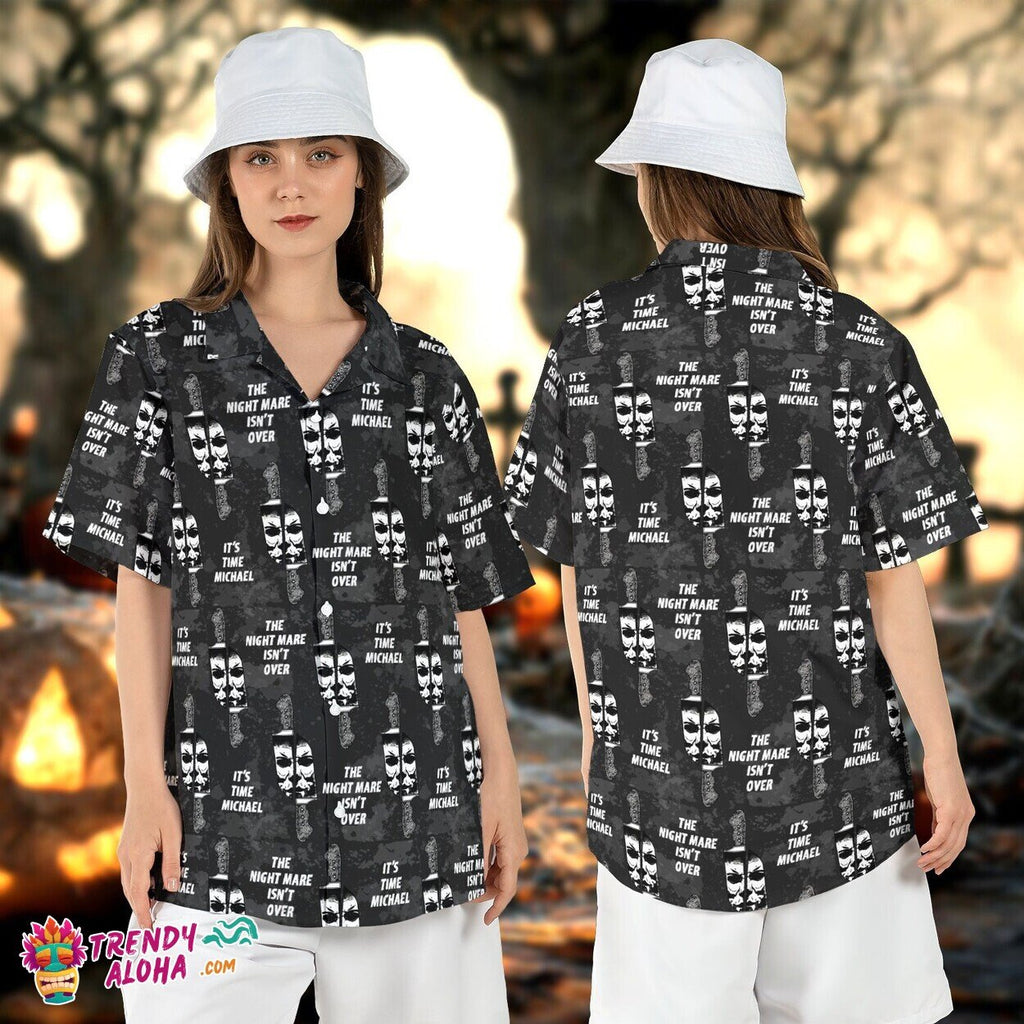 Michael Myers Knife Nightmare Over Horror Hawaiian - Adult & Kids T-Shirts, Sweatshirts & Hoodies apparel design preview 1
