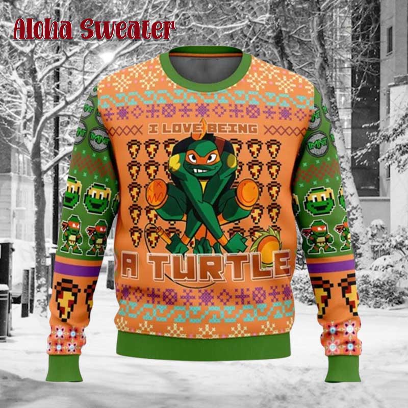 Leonardo Ninja Turtles Ugly Christmas Sweater - Holiday Gift product image 2