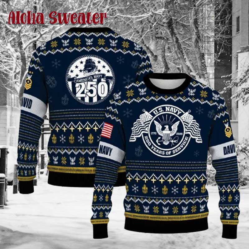 Military Us Navy Force Ugly Christmas Sweater - Holiday Gift product image
