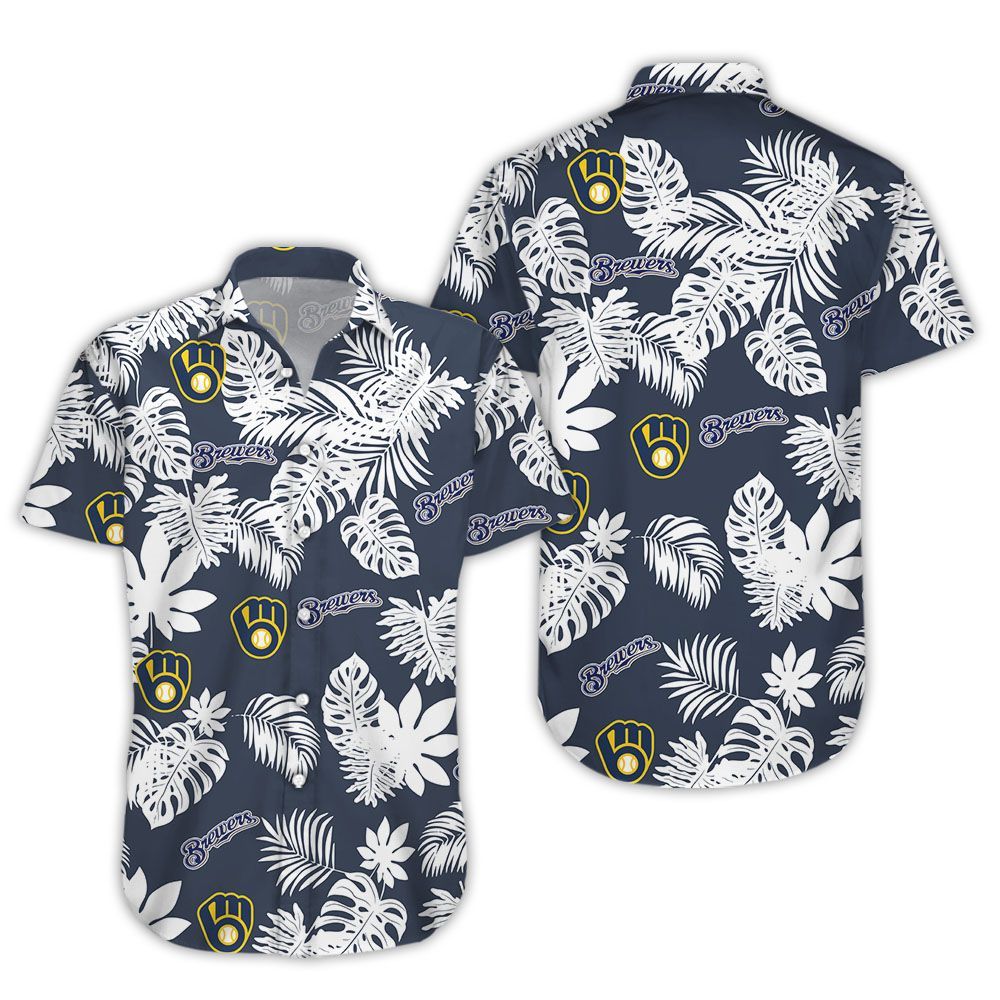 Milwaukee Brewers Hawaiian Name Tropical Palm Leaves - Adult & Kids T-Shirts, Sweatshirts & Hoodies apparel design preview 1