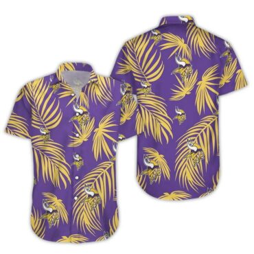 Minnesota Vikings Golden Palm Breeze Hawaiian - Adult & Kids T-Shirts, Sweatshirts & Hoodies apparel design preview 1