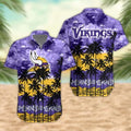 Minnesota Vikings Palm Trees Sunset Hawaiian - Adult & Kids T-Shirts, Sweatshirts & Hoodies apparel design preview 1