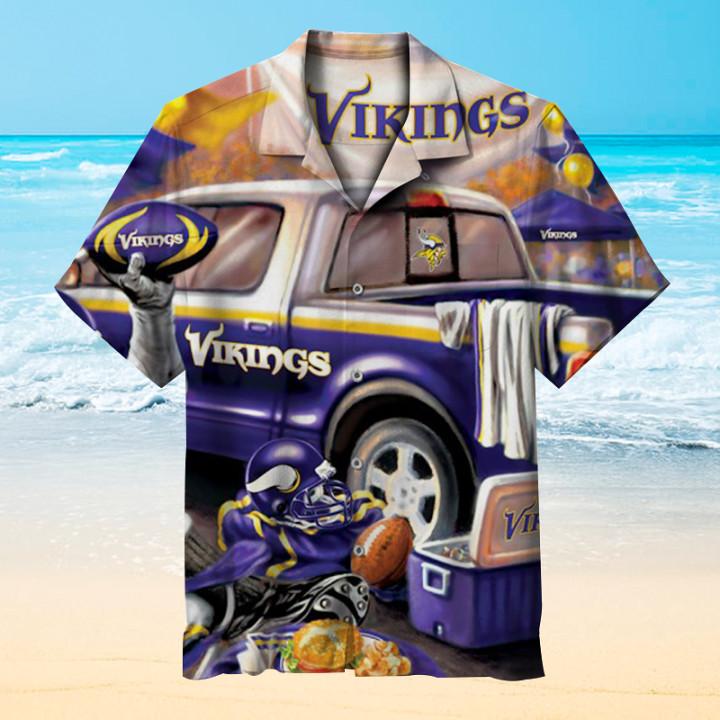 Minnesota Vikings Retro Design Hawaiian - Adult & Kids T-Shirts, Sweatshirts & Hoodies apparel design preview 1