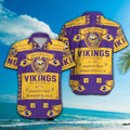Minnesota Vikings Short Sleeve Button Up Tropical - Adult & Kids T-Shirts, Sweatshirts & Hoodies apparel design preview 1