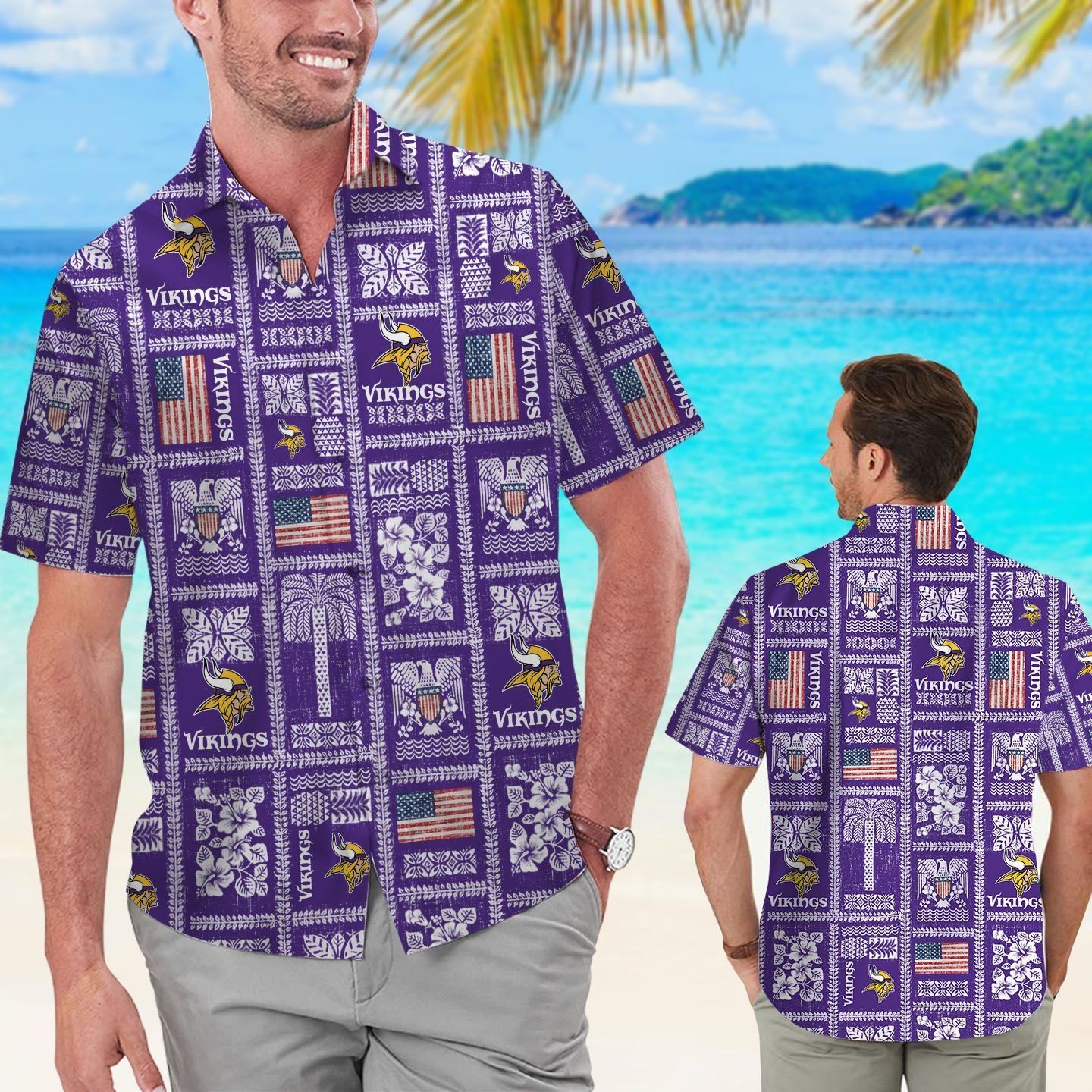 Minnesota Vikings Summer Commemorative Short Sleeve - Adult & Kids T-Shirts, Sweatshirts & Hoodies apparel design preview 1