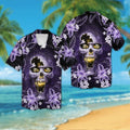 Minnesota Vikingsskull Short Sleeve Button Up - Adult & Kids T-Shirts, Sweatshirts & Hoodies apparel design preview 1