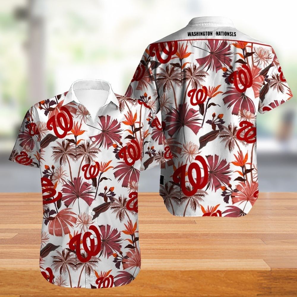 Mlb Washington Nationals Trendy Hawaiian V6 Aloha - Adult & Kids T-Shirts, Sweatshirts & Hoodies apparel design preview 1