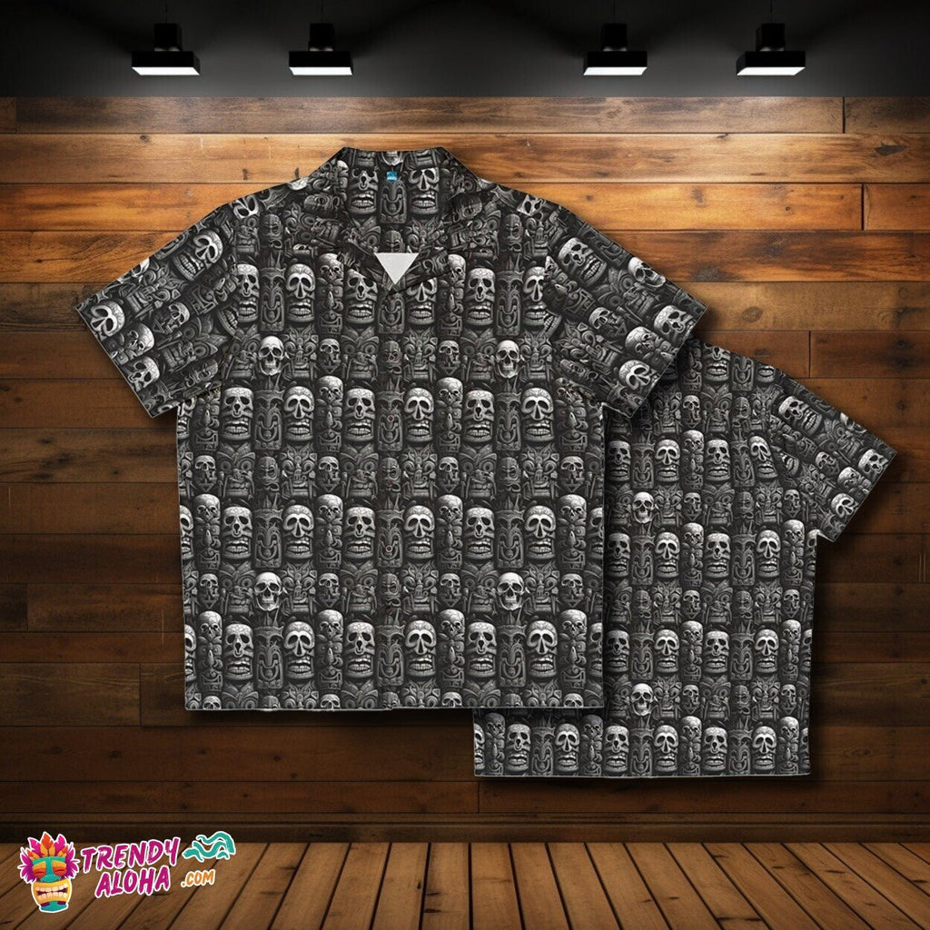Monochromatic Tiki Men's Hawaiian Horror Monsters - Adult & Kids T-Shirts, Sweatshirts & Hoodies apparel design preview 1