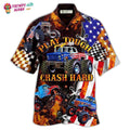 Monster Truck Fire Play Tough Crash Hard Hawaiian - Adult & Kids T-Shirts, Sweatshirts & Hoodies apparel design preview 1