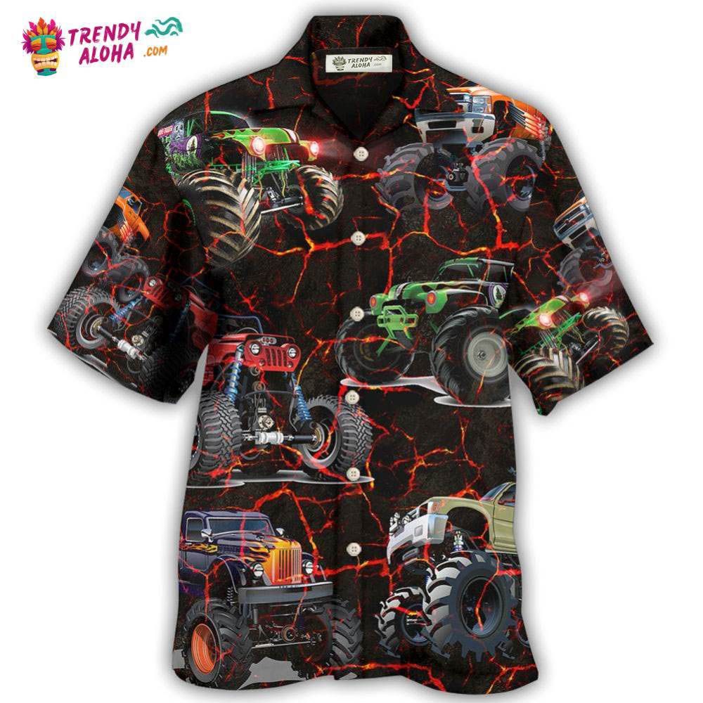 Monster Truck Lava Style Hawaiian Trendy Aloha - Adult & Kids T-Shirts, Sweatshirts & Hoodies apparel design preview 1