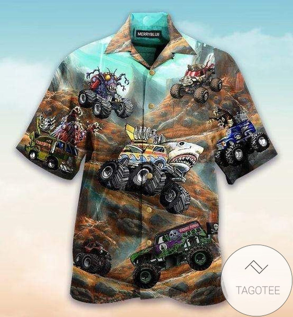 Monster Truck Play TougCrasHard Unisex Hawaiian - Adult & Kids T-Shirts, Sweatshirts & Hoodies apparel design preview 1