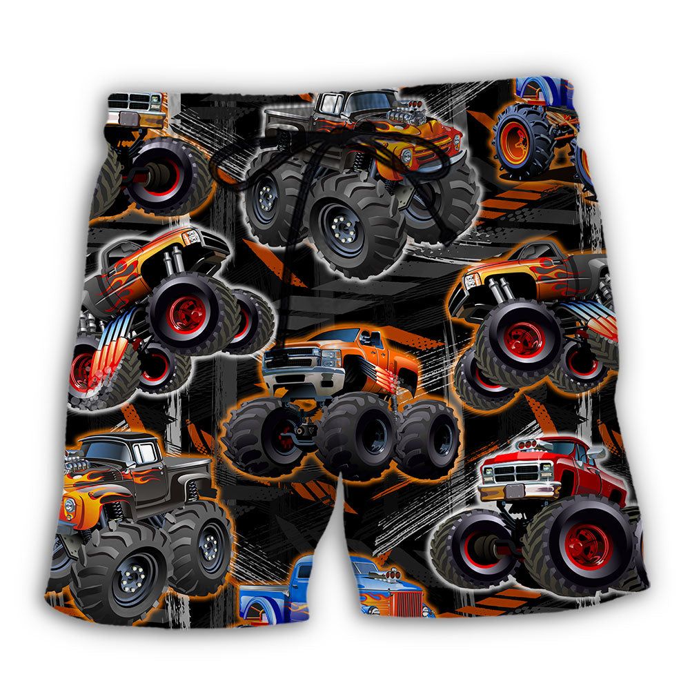 Monster Truck Racing Art Trendy Aloha Hawaiian Beach - Adult & Kids T-Shirts, Sweatshirts & Hoodies apparel design preview 1