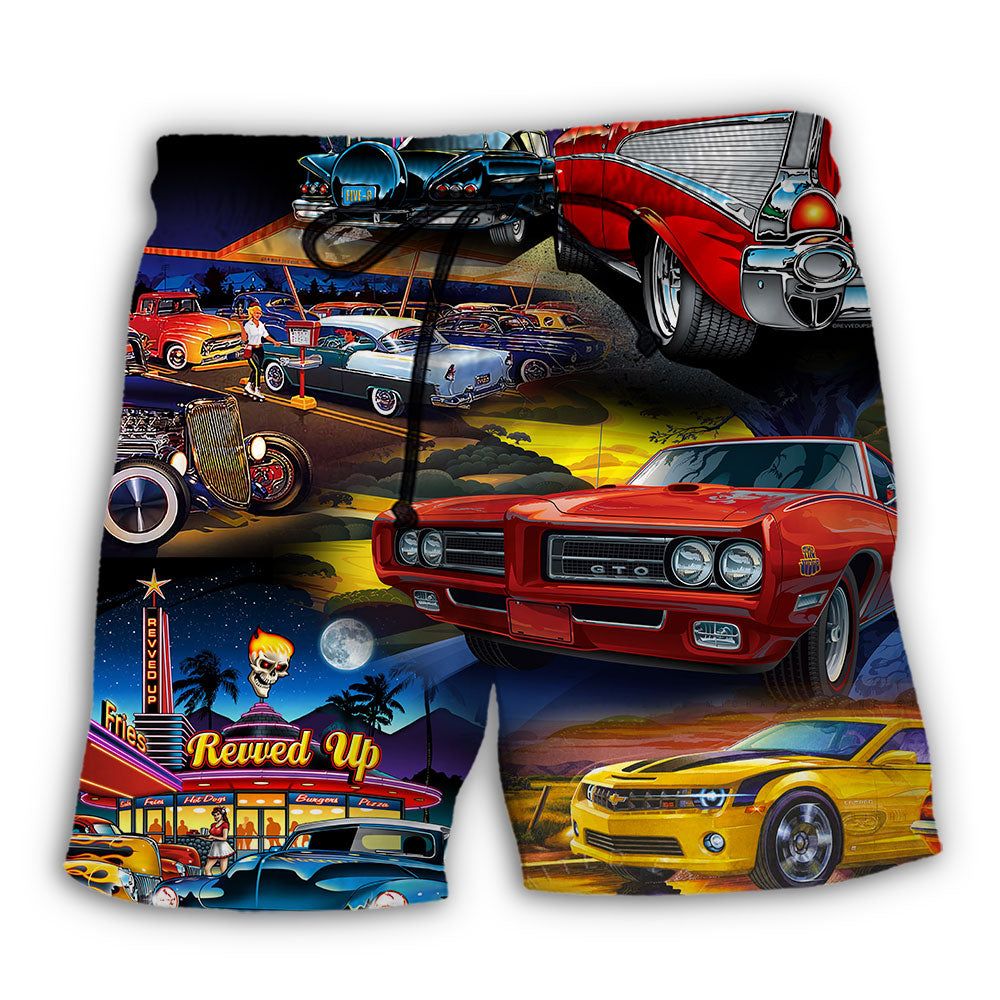 Muscle Car Family Art Trendy Aloha Hawaiian Beach - Adult & Kids T-Shirts, Sweatshirts & Hoodies apparel design preview 1