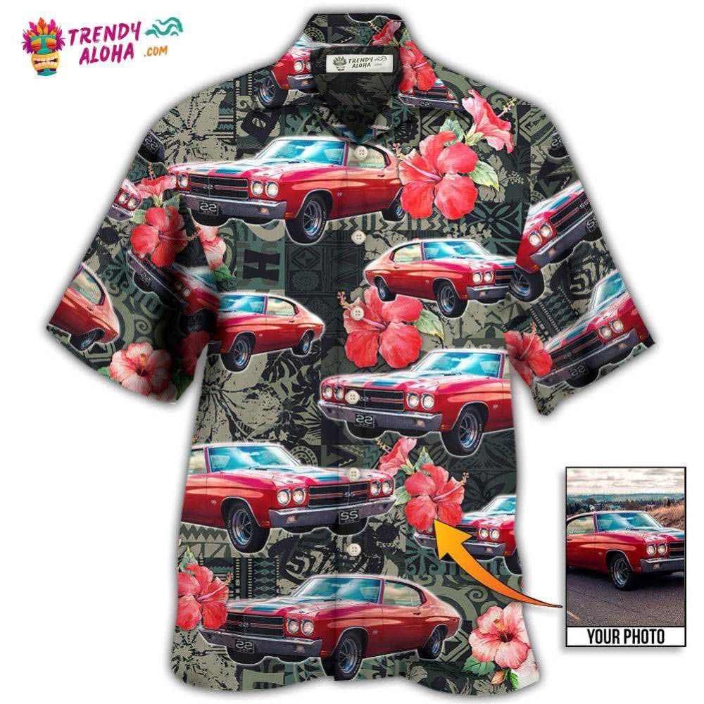 Muscle Car Tropical Leaf Custom Photo Hawaiian Trendy - Adult & Kids T-Shirts, Sweatshirts & Hoodies apparel design preview 1