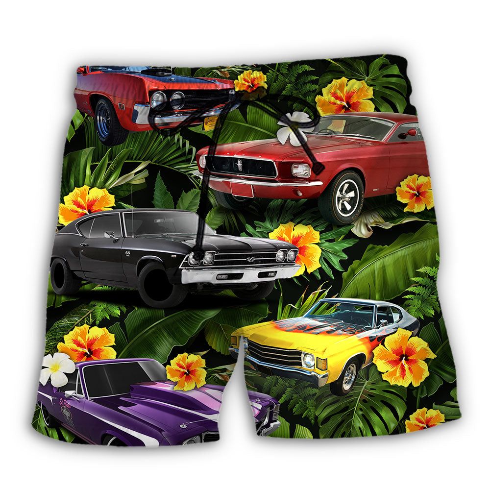 Muscle Car Tropical Vibe Trendy Aloha Hawaiian Beach - Adult & Kids T-Shirts, Sweatshirts & Hoodies apparel design preview 1