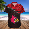 Ncaa Louisville Cardinals Red Black Trendy Hawaiian - Adult & Kids T-Shirts, Sweatshirts & Hoodies apparel design preview 1
