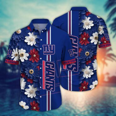 New York Giants Floral Stripe Harmony Hawaiian - Adult & Kids T-Shirts, Sweatshirts & Hoodies apparel design preview 1
