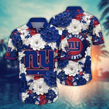 New York Giants Luxe Bloom Hawaiian - Adult & Kids T-Shirts, Sweatshirts & Hoodies apparel design preview 1